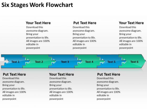 Six Stages Work Flowchart Create PowerPoint Slides Six Stages Work Flowchart Create PowerPoint Slides