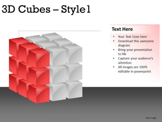 Slice Layers 3d Cube 1 PowerPoint Slides And Ppt Diagram Templates