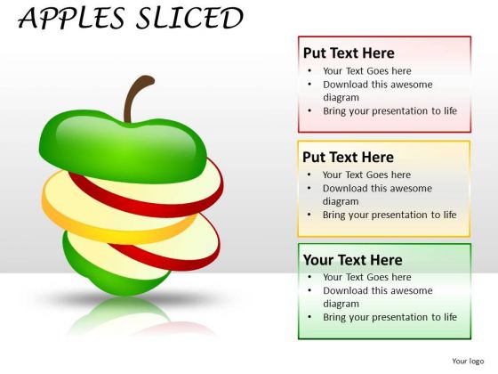 Sliced Apples Showing Synergies PowerPoint Slides And Ppt Diagram Templates