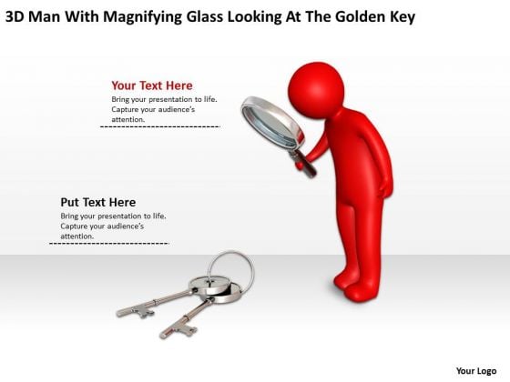 Small Business Network Diagram With Magnifying Glass Looking At The Golden Key PowerPoint Slides Small Business Network Diagram With Magnifying Glass Looking At The Golden Key PowerPoint Slides