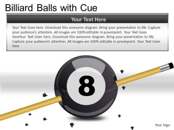 Snooker Billiard Balls With Cue PowerPoint Slides And Ppt Diagram Templates