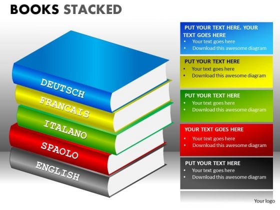 Spanish Italian French German Language Books PowerPoint Templates Spanish Italian French German Language Books PowerPoint Templates