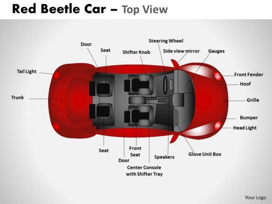 Speedster Red Beetle Car PowerPoint Slides And Ppt Diagram Templates