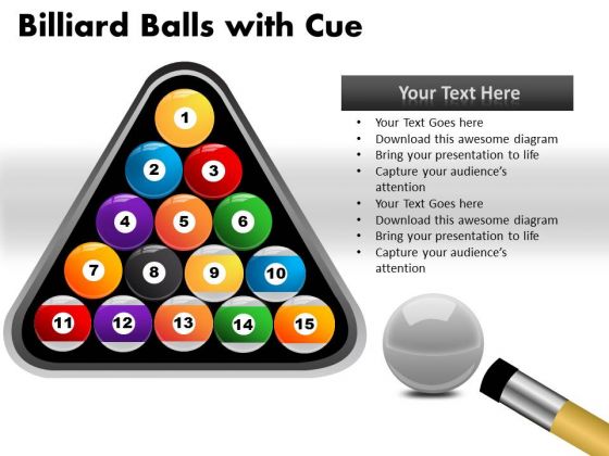 Sport Billiard Balls With Cue PowerPoint Slides And Ppt Diagram Templates