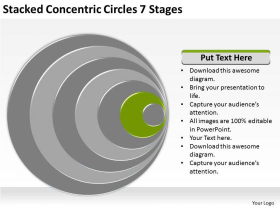 Stacked Concentric Circles 7 Stages Business Plan Free PowerPoint Slides Stacked Concentric Circles 7 Stages Business Plan Free PowerPoint Slides