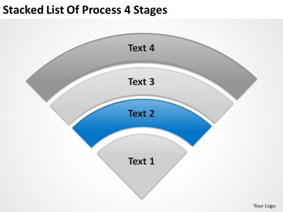 Stacked List Of Process 4 Stages Business Plan PowerPoint Slides