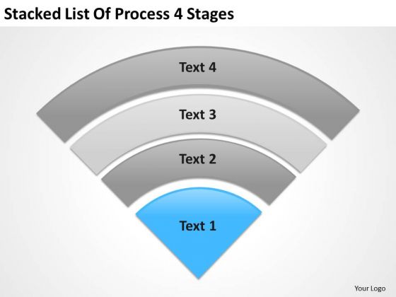 Stacked List Of Process 4 Stages How To Prepare Business Plan PowerPoint Slides