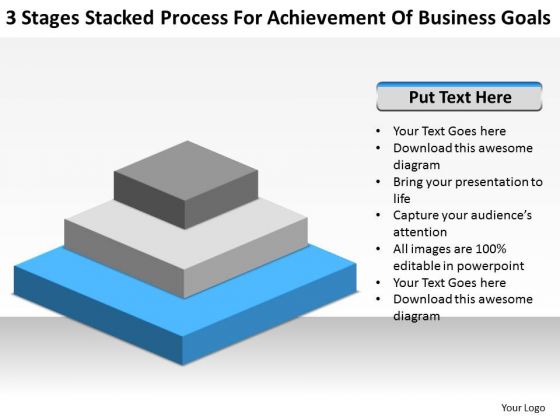 Stacked Process For Achievement Of Business Goals Ppt Planning PowerPoint Slides