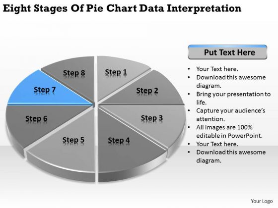 Stages Of Pie Chart Data Interpretation Business Plan Template PowerPoint Templates