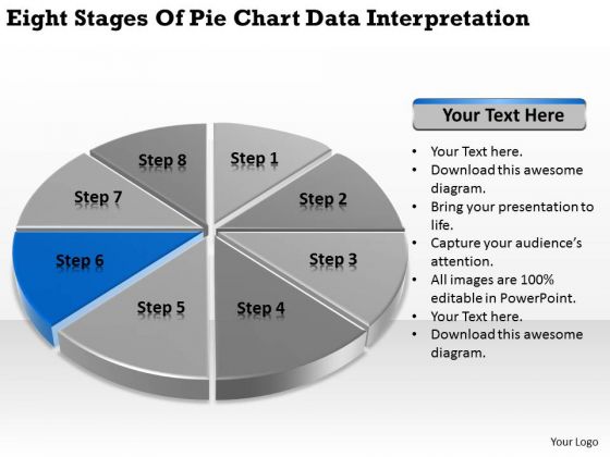 Stages Of Pie Chart Data Interpretation Example Business Plan PowerPoint Slides