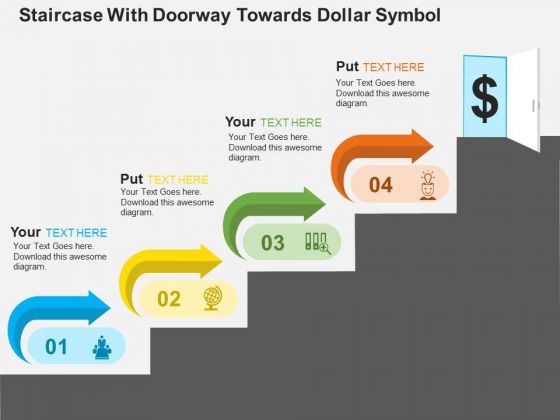 Staircase With Doorway Towards Dollar Symbol PowerPoint Templates Staircase With Doorway Towards Dollar Symbol PowerPoint Templates