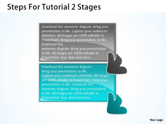 Steps For Tutorial 2 Stages Ppt Microsoft Flowchart PowerPoint Slides