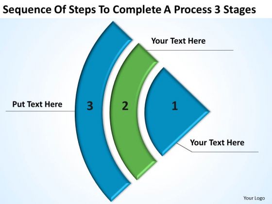 Steps To Complete A Process 3 Stages Business Plan PowerPoint Templates
