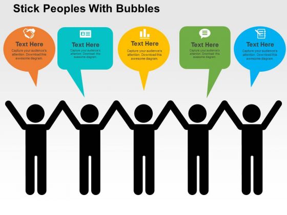 Stick Peoples With Bubbles PowerPoint Template Stick Peoples With Bubbles PowerPoint Template