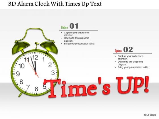 Stock Photo 3d Alarm Clock With Times Up Text PowerPoint Slide Stock Photo 3d Alarm Clock With Times Up Text PowerPoint Slide