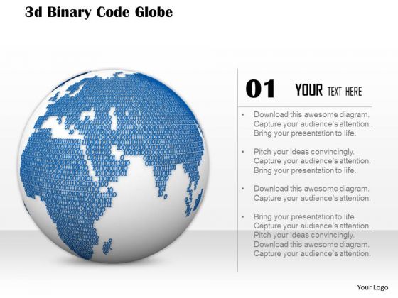 Stock Photo 3d Binary Globe Design PowerPoint Slide Stock Photo 3d Binary Globe Design PowerPoint Slide