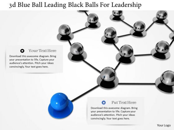 Stock Photo 3d Blue Ball Leading Black Balls For Leadership PowerPoint Slide Stock Photo 3d Blue Ball Leading Black Balls For Leadership PowerPoint Slide