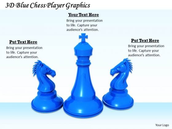 Stock Photo 3d Blue Chess Player Graphics PowerPoint Template