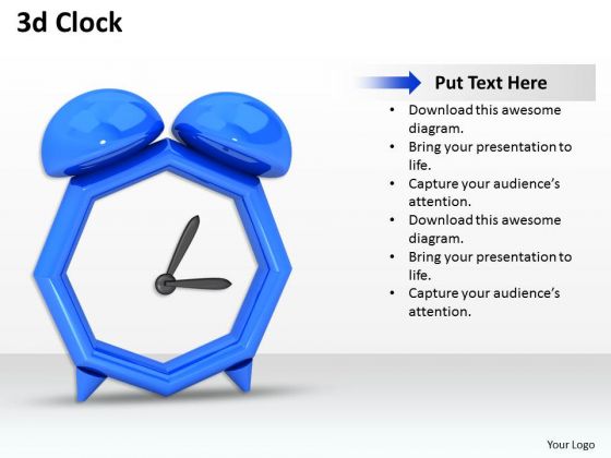Stock Photo 3d Blue Color Alarm Clock PowerPoint Slide Stock Photo 3d Blue Color Alarm Clock PowerPoint Slide