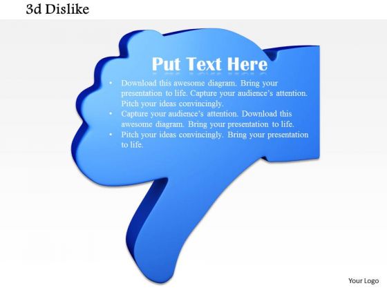Stock Photo 3d Blue Colored Dislike Symbol PowerPoint Slide Stock Photo 3d Blue Colored Dislike Symbol PowerPoint Slide