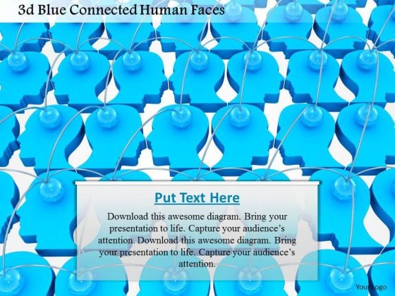 Stock Photo 3d Blue Connected Human Faces PowerPoint Slide Stock Photo 3d Blue Connected Human Faces PowerPoint Slide