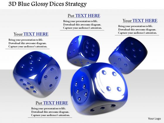 stock_photo_3d_blue_glossy_dices_strategy_powerpoint_slide_1