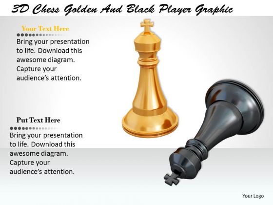 Stock Photo 3d Chess Golden And Black Player Graphic PowerPoint Template Stock Photo 3d Chess Golden And Black Player Graphic PowerPoint Template