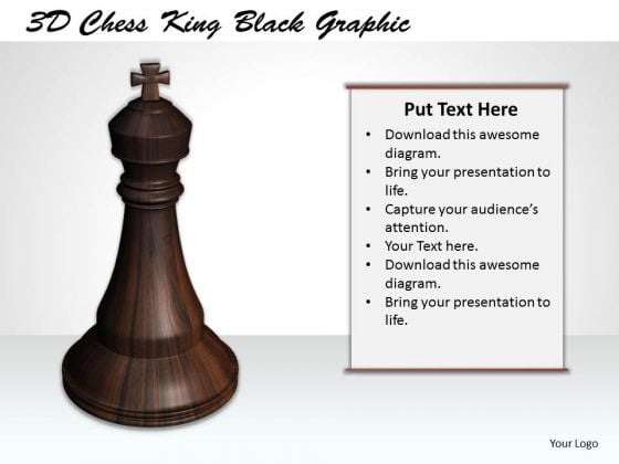 Stock Photo 3d Chess King Black Graphic PowerPoint Template Stock Photo 3d Chess King Black Graphic PowerPoint Template