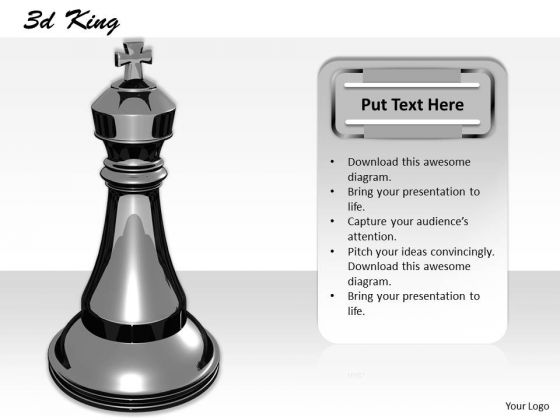 Stock Photo 3d Chess King On White Background PowerPoint Slide Stock Photo 3d Chess King On White Background PowerPoint Slide