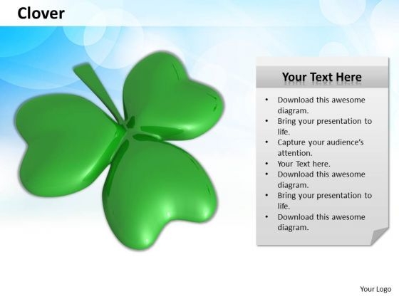 Stock Photo 3d Clover Leaf For Good Luck PowerPoint Slide Stock Photo 3d Clover Leaf For Good Luck PowerPoint Slide