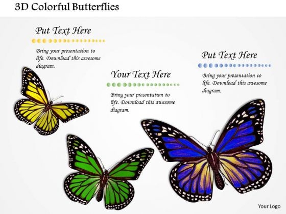 Stock Photo 3d Colorful Butterflies PowerPoint Slide Stock Photo 3d Colorful Butterflies PowerPoint Slide