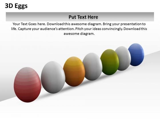 Stock Photo 3d Colorful Easter Eggs PowerPoint Slide