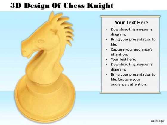 Stock Photo 3d Design Of Chess Knight PowerPoint Template Stock Photo 3d Design Of Chess Knight PowerPoint Template