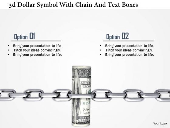 Stock Photo 3d Dollar Symbol With Chain And Text Boxes PowerPoint Slide Stock Photo 3d Dollar Symbol With Chain And Text Boxes PowerPoint Slide