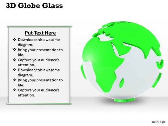 Stock Photo 3d Globe Glass Green Environment PowerPoint Slide