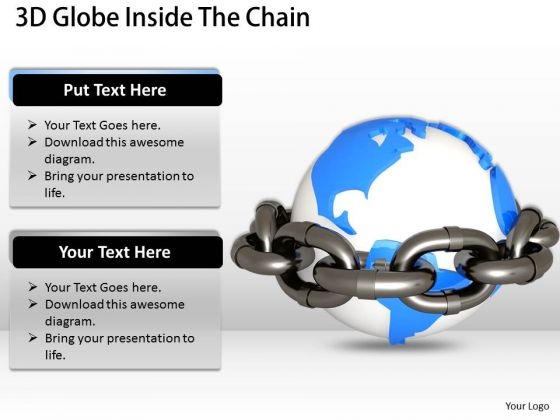 Stock Photo 3d Globe Inside The Chain Security PowerPoint Slide Stock Photo 3d Globe Inside The Chain Security PowerPoint Slide