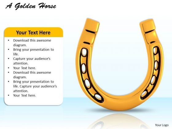 Stock Photo 3d Golden Horse Shoe For Good Luck PowerPoint Slide Stock Photo 3d Golden Horse Shoe For Good Luck PowerPoint Slide