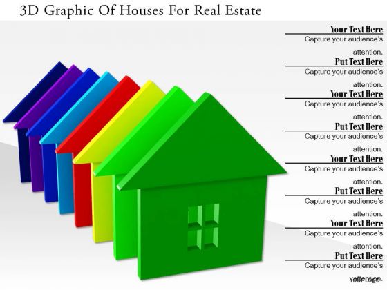 Stock Photo 3d Graphic Of Houses For Real Estate PowerPoint Slide