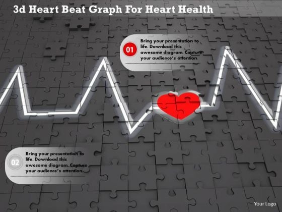 Stock Photo 3d Heart Beat Graph For Heart Health Image Graphics For PowerPoint Slide Stock Photo 3d Heart Beat Graph For Heart Health Image Graphics For PowerPoint Slide