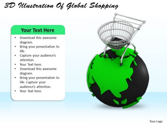 Stock Photo 3d Illustration Of Global Shopping Ppt Template Stock Photo 3d Illustration Of Global Shopping Ppt Template
