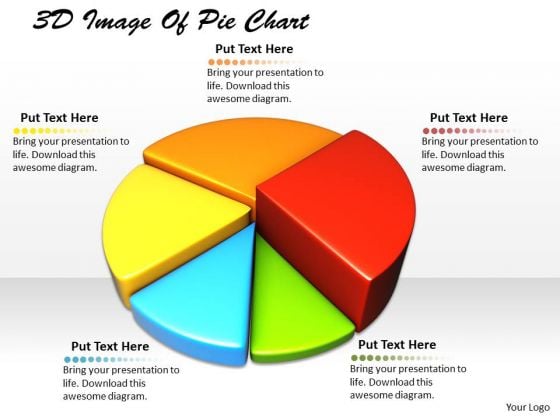 Stock Photo 3d Image Of Pie Chart Ppt Template