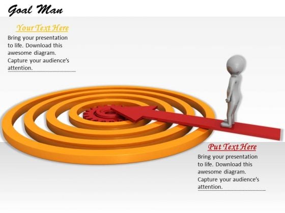 Stock Photo 3d Man Standing On Target Arrow PowerPoint Slide Stock Photo 3d Man Standing On Target Arrow PowerPoint Slide