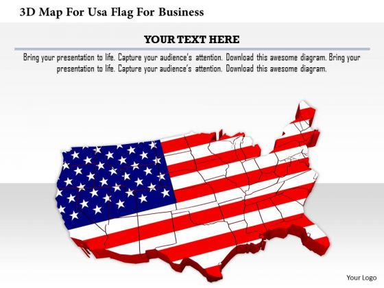 Stock Photo 3d Map For Usa Flag For Business PowerPoint Slide Stock Photo 3d Map For Usa Flag For Business PowerPoint Slide