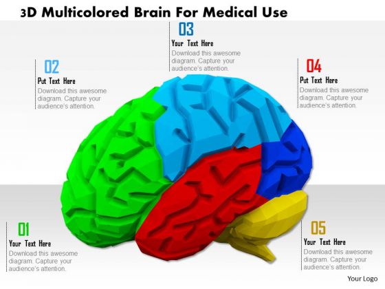 Stock Photo 3d Multicolored Brain For Medical Use PowerPoint Slide Stock Photo 3d Multicolored Brain For Medical Use PowerPoint Slide