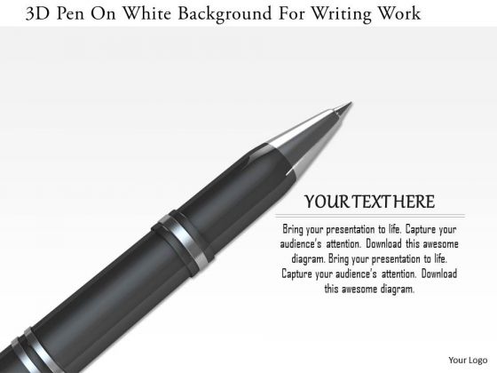 Stock Photo 3d Pen On White Background For Writing Work PowerPoint Slide Stock Photo 3d Pen On White Background For Writing Work PowerPoint Slide