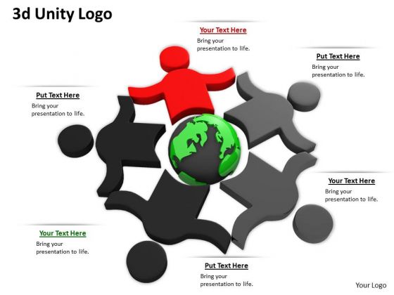 Stock Photo 3d People In Team Shows Unity PowerPoint Slide Stock Photo 3d People In Team Shows Unity PowerPoint Slide