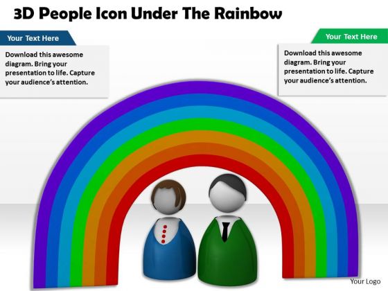 Stock Photo 3d People Under Rainbow PowerPoint Slide Stock Photo 3d People Under Rainbow PowerPoint Slide