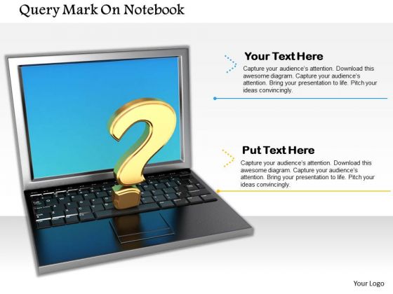 Stock Photo 3d Query Mark On Laptop Pwerpoint Slide Stock Photo 3d Query Mark On Laptop Pwerpoint Slide