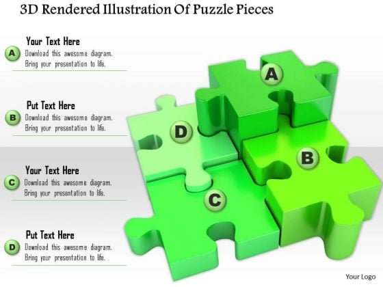 Stock Photo 3d Rendered Illustration Of Puzzle Pieces PowerPoint Slide