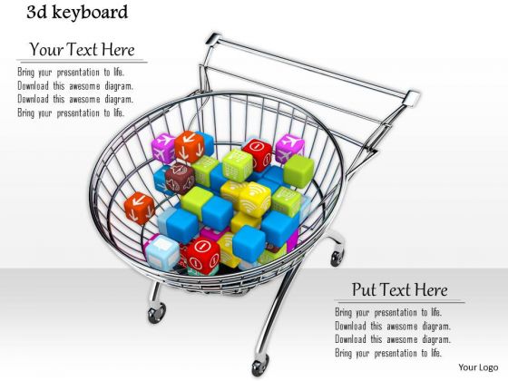 Stock Photo 3d Shopping Cart With Balls Inside PowerPoint Slide